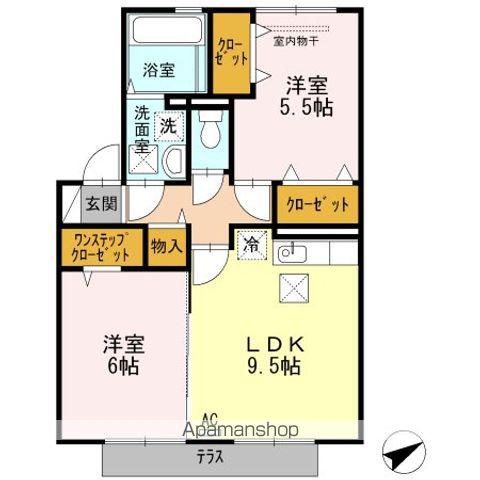 スターパレス下松 ヘラクレス館(2LDK/1階)の間取り写真