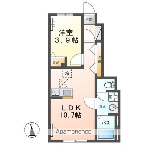 つくば市大曽根アパート2(1LDK/1階)の間取り写真