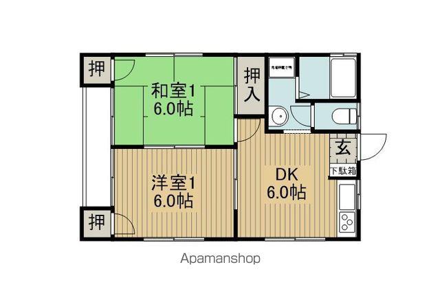 岡村コーポ2(2DK/2階)の間取り写真