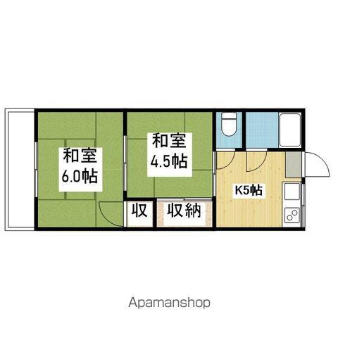 コーポいくし(2K/2階)の間取り写真