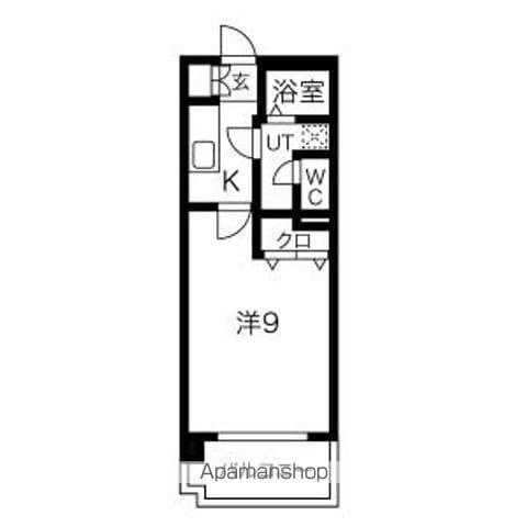 リビングステージ広瀬川(1K/1階)の間取り写真