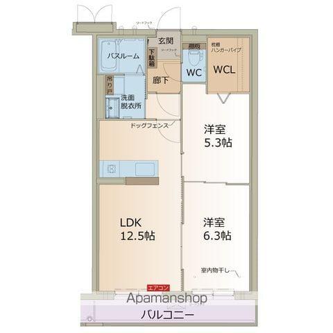 カーサ デルソーレ(2LDK/3階)の間取り写真