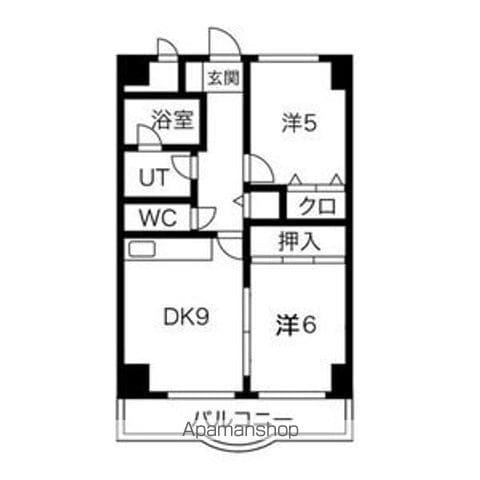 舘坂マンション(2LDK/2階)の間取り写真
