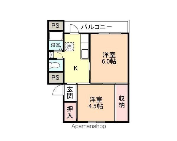 サクラハウス桜谷 1号棟(2K/3階)の間取り写真