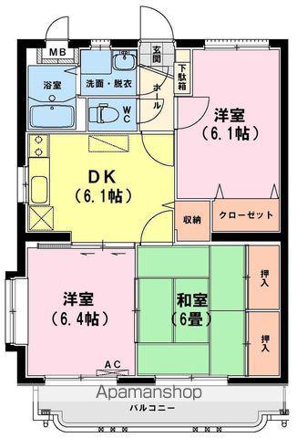 ユーミーいちまるⅤ(3DK/3階)の間取り写真