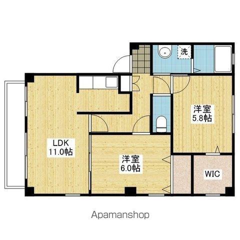フォブール一色SAYA A棟(2LDK/1階)の間取り写真