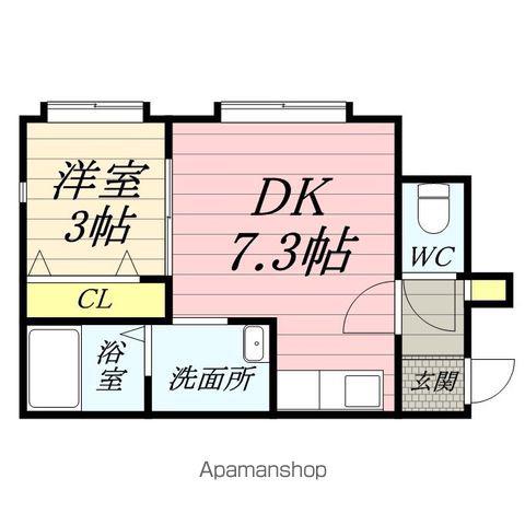 キャメルハウスⅡ(1DK/3階)の間取り写真
