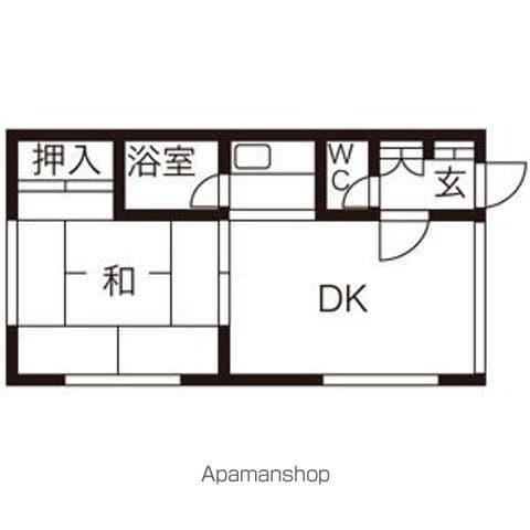 コーポL(1DK/2階)の間取り写真
