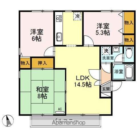 ベル・ヴィラージュ A/B(3LDK/1階)の間取り写真