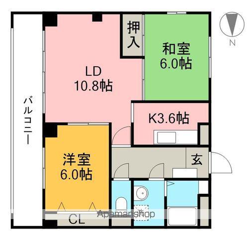 トレジャーハウス六泉寺(2LDK/1階)の間取り写真