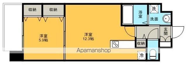 グランパーク天神B棟(1LDK/2階)の間取り写真
