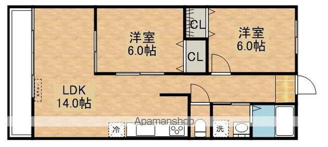 SKYPARKアロー(2LDK/5階)の間取り写真