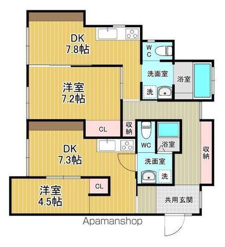 ソフィア石坂(2DK/1階)の間取り写真