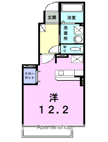 カルムサンリットAⅡ(ワンルーム/1階)の間取り写真