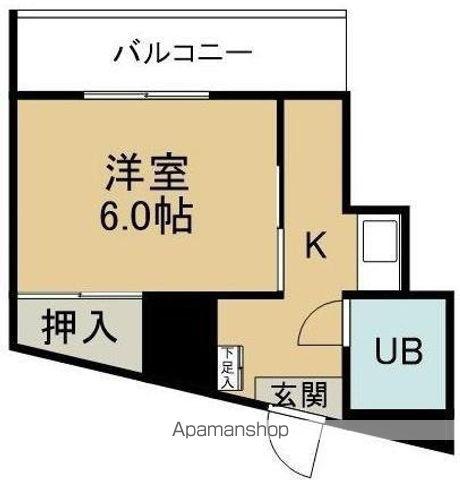 ワンセルフマンション(1K/4階)の間取り写真