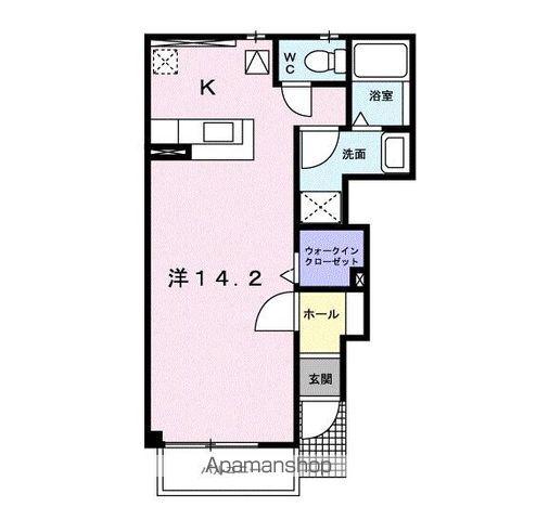 ロイヤルピジョンⅢ(ワンルーム/1階)の間取り写真