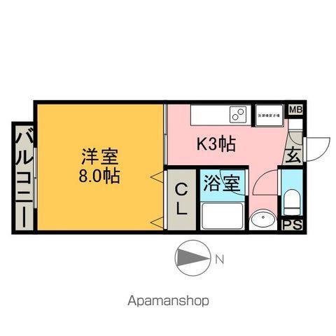 エステート瑞浪Ⅱ(1K/1階)の間取り写真