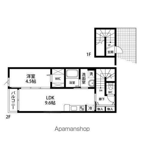ドゥ・アネッサⅨ(1LDK/2階)の間取り写真