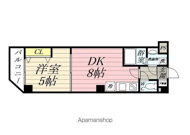 FORTUNA(1DK/4階)の間取り写真