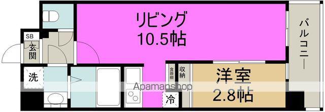 ワールドアイ大阪フェリーチェ(1LDK/2階)の間取り写真