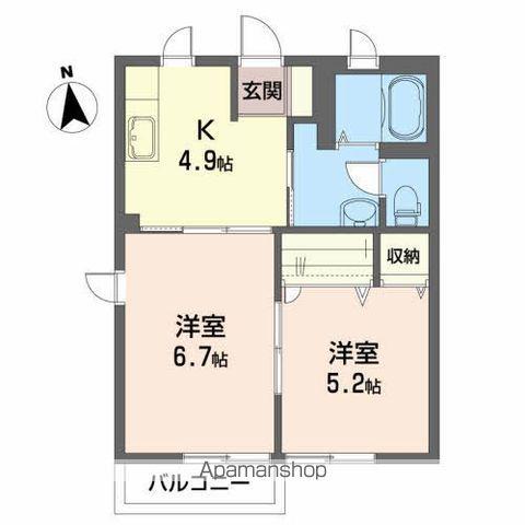 チトニア(2K/1階)の間取り写真