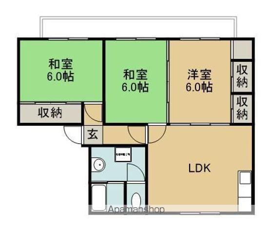 望洋マンション(3LDK/4階)の間取り写真