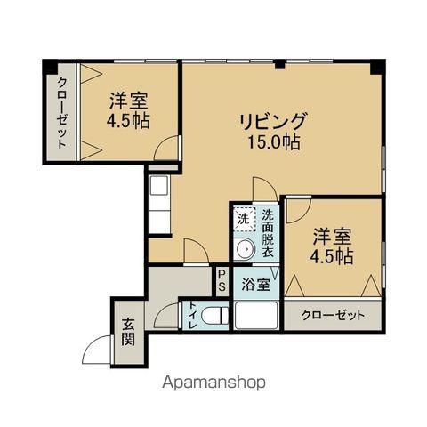 マンションブルク(2LDK/2階)の間取り写真