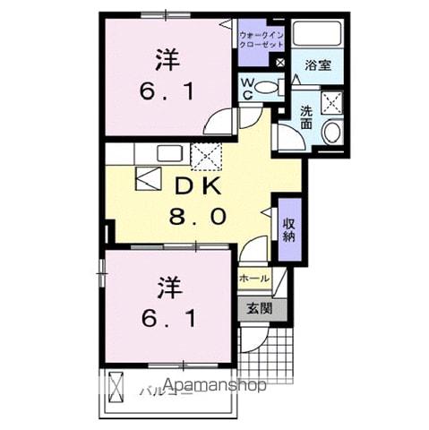 ブランシュ プロスペレC(2DK/1階)の間取り写真