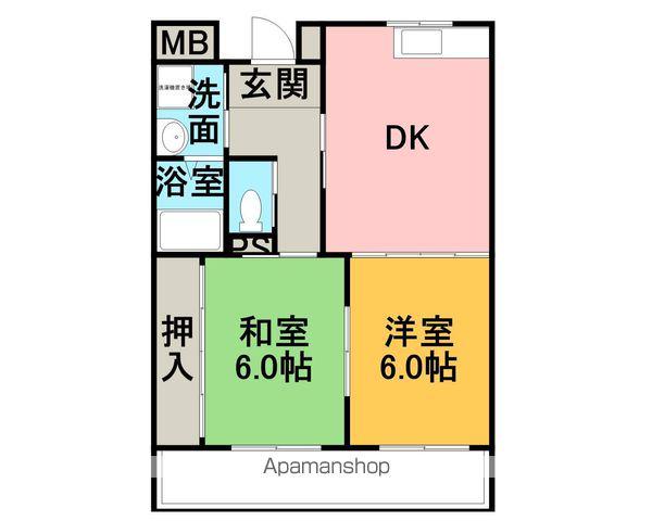 イーストタウン(2DK/5階)の間取り写真