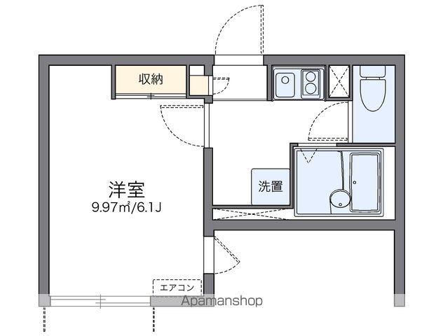 レオネクスト川端Ⅲ(1K/1階)の間取り写真