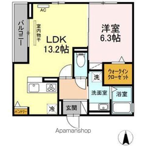 ソレイユ A(1LDK/2階)の間取り写真