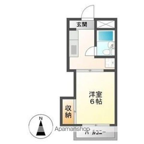 レジデンス東海(1K/2階)の間取り写真