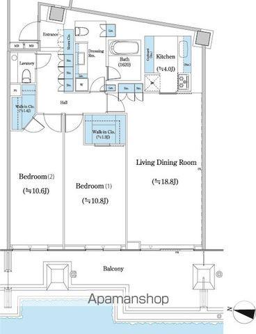 二番町テラス(2LDK/9階)の間取り写真