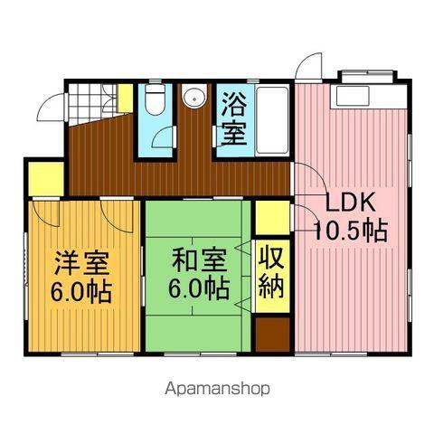 岩徳線 西岩国駅 徒歩10分 2階建 築39年(2LDK)の間取り写真