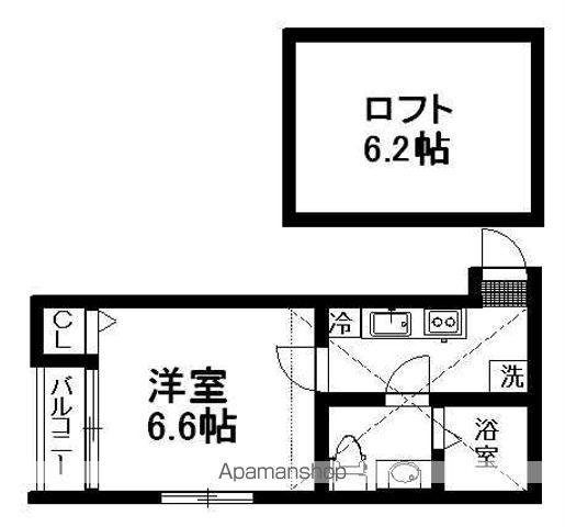 グラビティハイツIN台原(1K/2階)の間取り写真