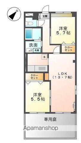 ピーチテラスⅡ(2LDK/1階)の間取り写真
