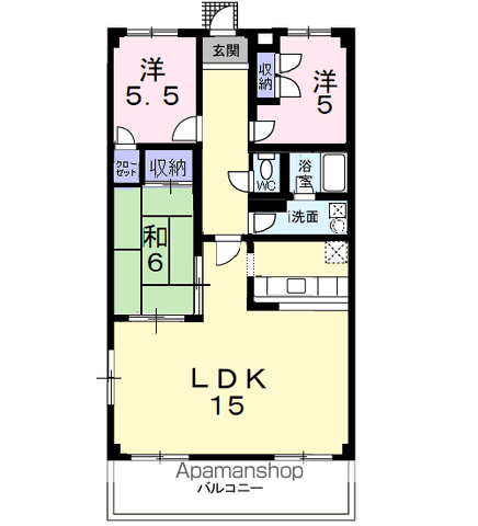 アムール和泉(3LDK/2階)の間取り写真