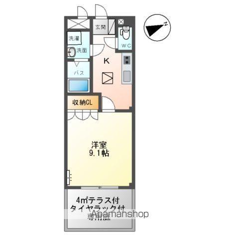 ディアフォンテーヌ A棟(1K/1階)の間取り写真