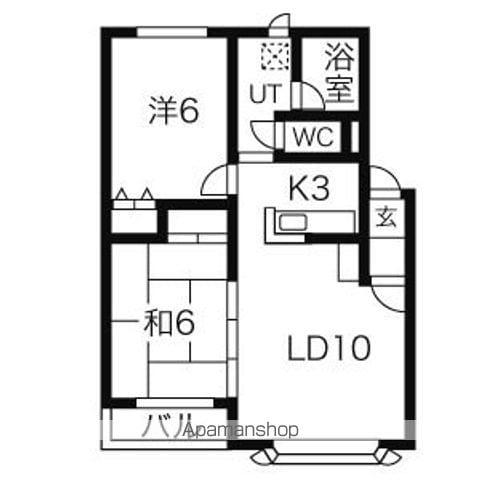 ポールスタードムス(2LDK/1階)の間取り写真
