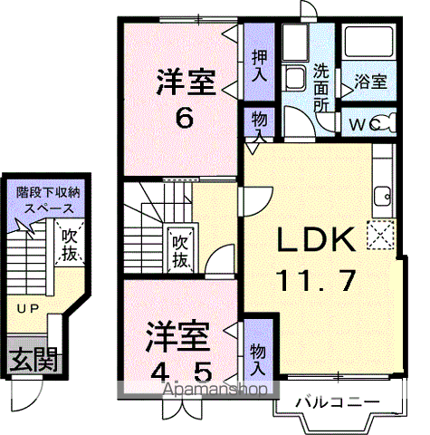 ノーブルノーヴァ(2LDK/2階)の間取り写真