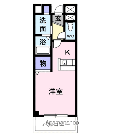 ハーヴェスト(1K/3階)の間取り写真