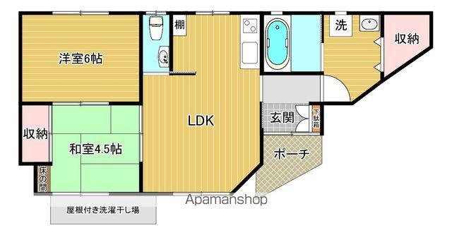 予讃線 伊予氷見駅 徒歩3分 1階建 築21年(2LDK)の間取り写真