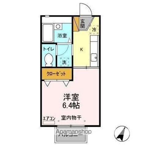 セジュール久津見(1K/1階)の間取り写真