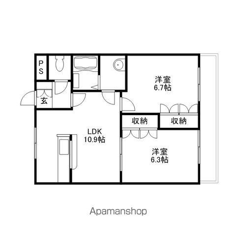 ラペルシャトー(2LDK/1階)の間取り写真