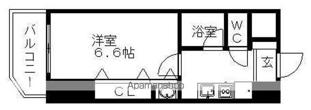 ベレーサ名駅ウエスト(1K/2階)の間取り写真