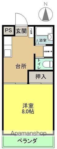 松魚田ハイツ(1DK/1階)の間取り写真