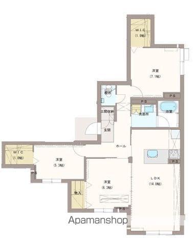 FOREST GARDEN 西草深町(3LDK/1階)の間取り写真