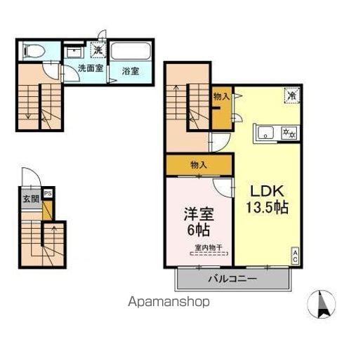 1007-KURA1号棟(1LDK/2階)の間取り写真