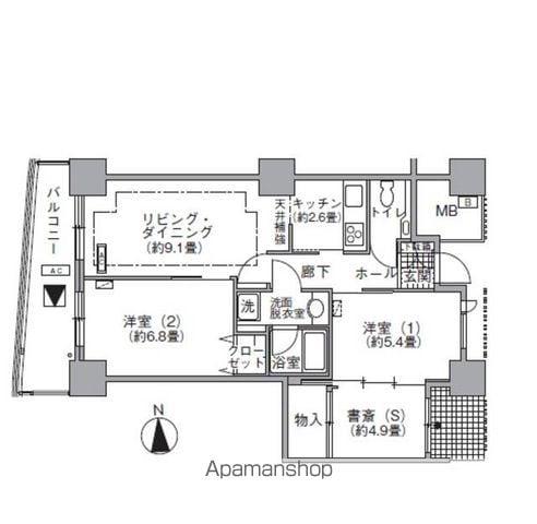 アクティ汐留(2SLDK/32階)の間取り写真