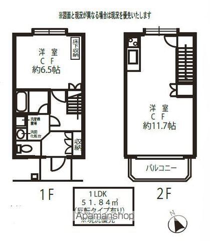 ドミールガーデン田無(1LDK/1階)の間取り写真